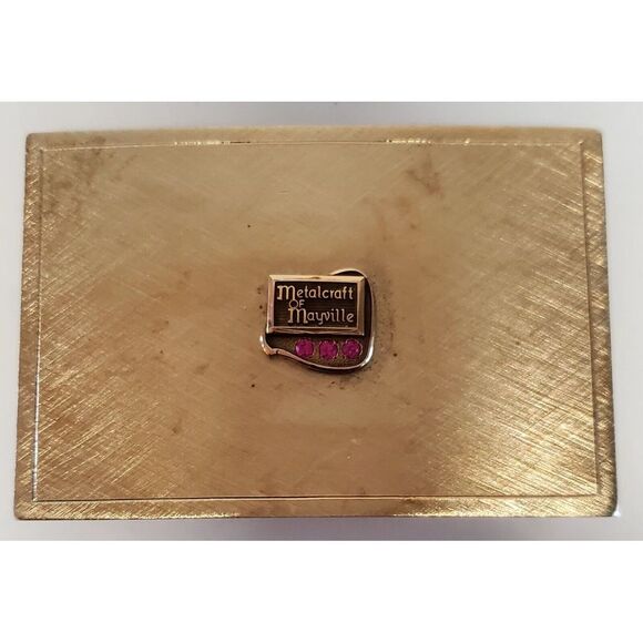 Tony Lama Belt Blk 30 w/ VTG Metalcraft Mayville Brushed Gold Buckle w/ Gems USA - Picture 14 of 16